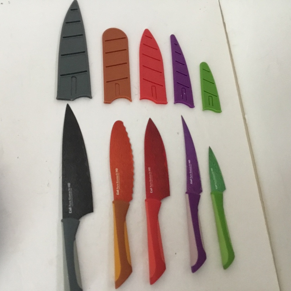 Kitchen Knife Set. Colorful. Lot of 6